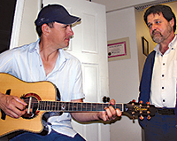 picture of Tom Cole and Andy Ferraz in the recording studio photo by Sheldon Ball